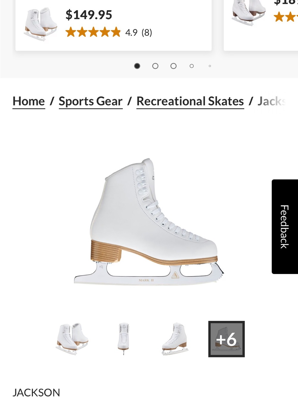 JACKSON Women's Classic 500 Figure Skates - White with Light Brown Sole - Picture 4 of 8